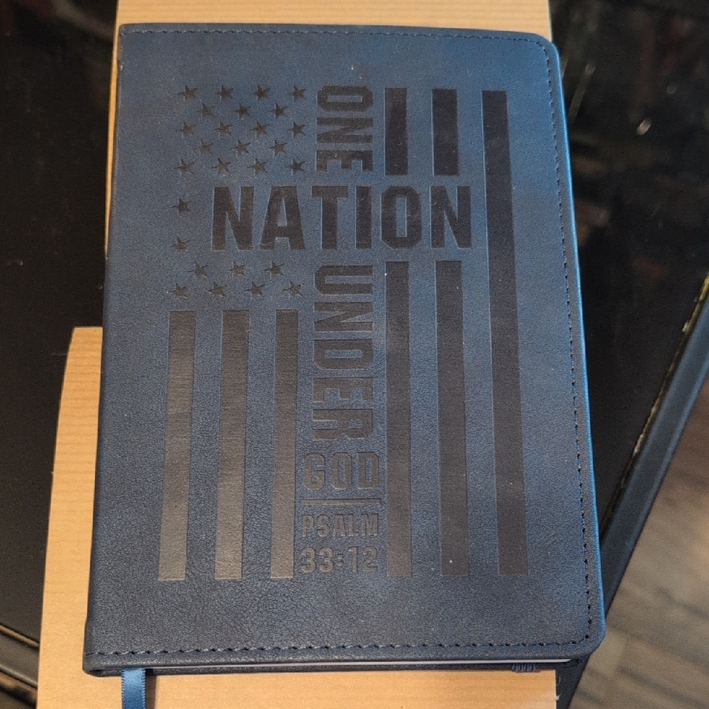 Blue Leather Journal with Patriotic Design